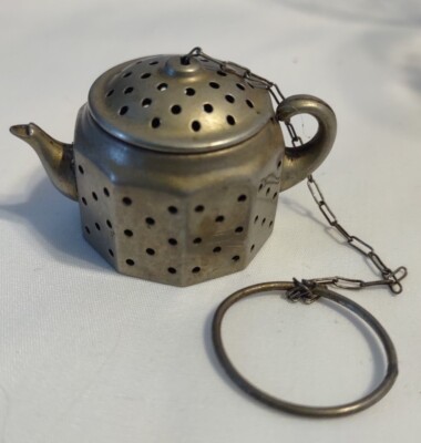 Vtg Collectible Knobby Kraft Teapot Tea Strainer Steeper, Attleboro Mass
