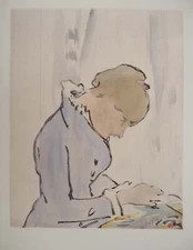Berthe Morisot: La couturière, lithograph
