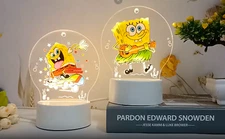 3D LED illusion Spongebob USB 7Color Table Night Light Lamp Bedroom Child Gift