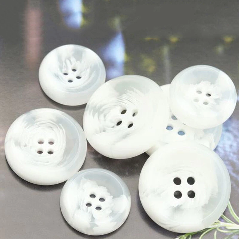 10PCS 4-Hole Sewing Buttons Resin Round Button for DIY Coat Clothing Shirt Decor - Image 3 of 4