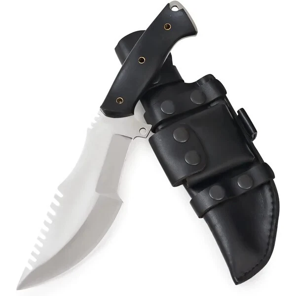 HANDMADE HIGH CARBON STEEL CAMPING KNIFE | TRACKER KNIFE | MICARTA HANDLE