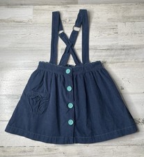 Matilda Jane Wonderment Like a Melody Skirtall Navy Blue Corduroy Overall Size 6