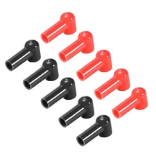Battery Terminal Insulating Rubber Protector Cover 14mmx10mm Red Black 5Pairs