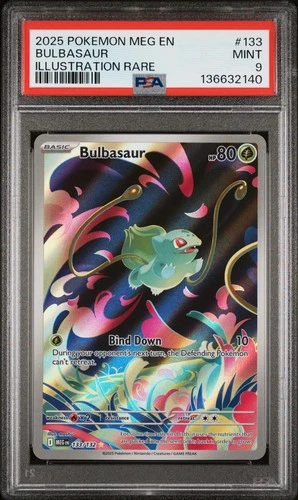 2025 POKEMON MEG EN-MEGA EVOLUTION ILLUSTRATION RARE #133 BULBASAUR PSA 9
