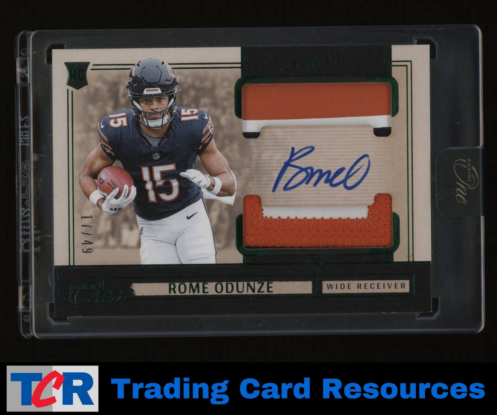 2024 Panini One #34 Rome Odunze Green Patch Auto #/49