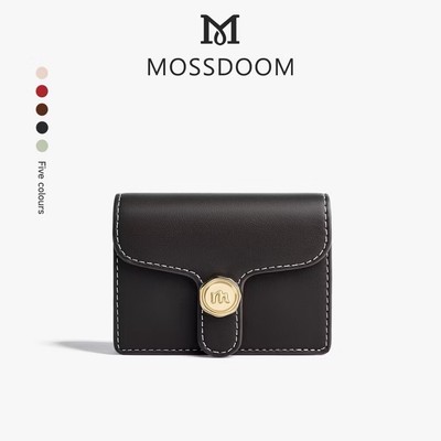 MOSSDOOM Bria Wallet Simple Solid Color Short Card Holder Geldbörse Robust...