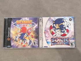 Sonic Adventure 1999 & Shuffle 2001 Sega Dreamcast Complete w Manuals + Reg Card