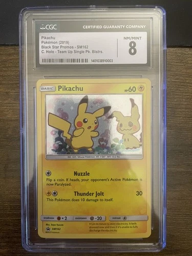 Pokemon TCG Team Up PROMO Pikachu #SM162 GRADED CGC 8