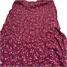 karavan Skirt Floral Print Rayon MED side Zip Eyelet Hem Boho Peasant India