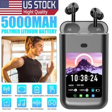 Smart TFT Color Touchscreen Bluetooth Headset 5000mAh Power Bank Flashlight USA