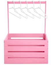 Classic Pink Wooden Baby Shower Crate Gift Basket Closet Storage Box Wood