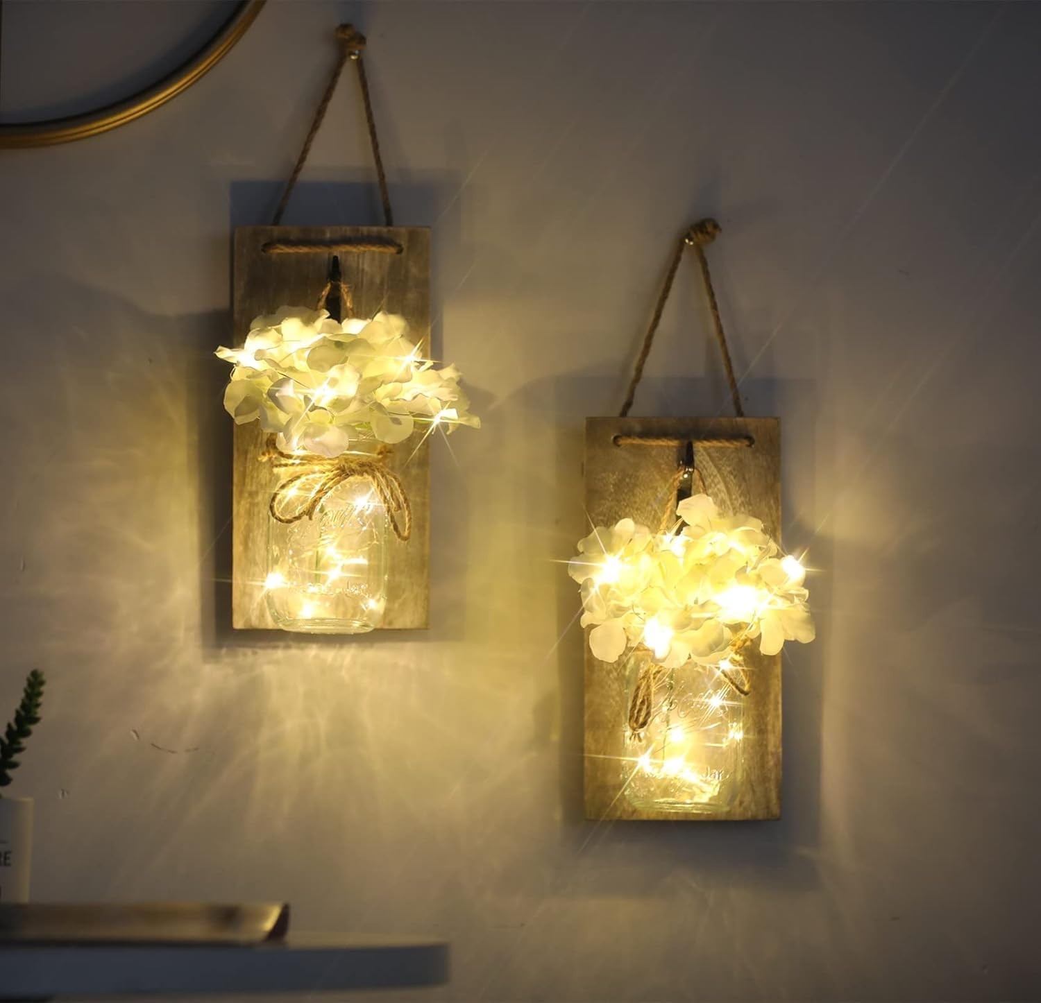 Applique murale mason jar LED à intensité réglable et minuterie - 3