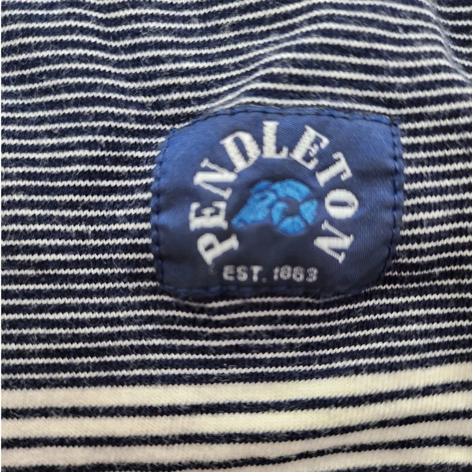 Vintage 90s Pendleton Shirt Mens S Blue Striped Polo Short Sleeves Golf Preppy - Image 2 of 4