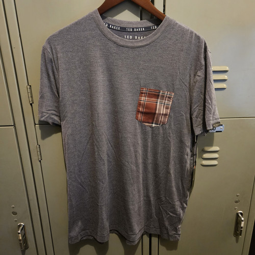 NEW Ted Baker London Pocket T-Shirt Soft Jersey Navy Heather TDM4007 Men’s M - Picture 1 of 6