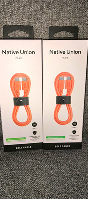 2x Native Union Belt Cable USB-C auf USB-C 60W 1,2 m geflochten Apricot
