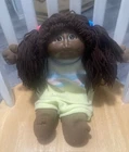 Vintage O.A.A.  Coleco Cabbage Patch Girl Doll Toy Brown Eyes Black Sig. CPK