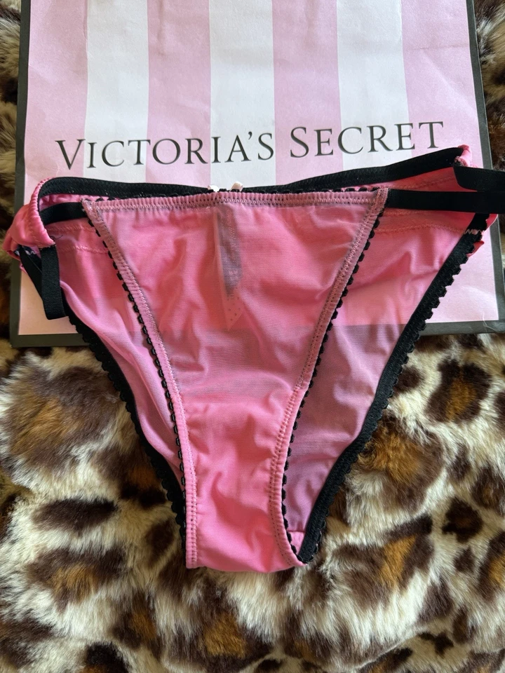 Vintage Victoria’s Secret RARE Sexy Little Things Sheer Pink Ruffle Panties M/L - Image 2 of 4