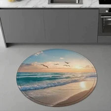 [1 Flannel Floor Mat,Beach Photography Contest Theme,Sunny Day Mat,Best Seller,S