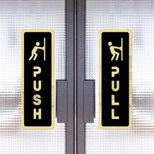 Push Pull Window Door Sticker Acrylic Sliding Door Logo Sticker Shop Hotel S HY2