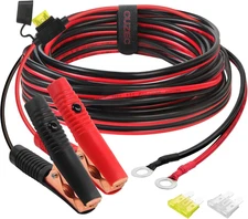 14Ft/4.27M 14 AWG Extension Cord Eyelet Terminal with Battery Clamp 12V/ 24V Bat