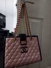 Ladies pink bag with chain handle