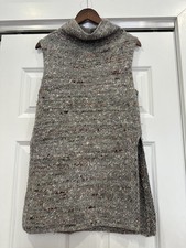 Wilfred Womens Gray XS Sleeveless Turtleneck Dunkirk Wool Dress Winter Cableknit