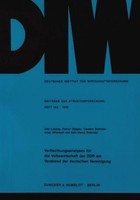 Verflechtungsanalysen FüR Die Volkswirtschaft Der Ddr Am Vorabend Der Deutschen