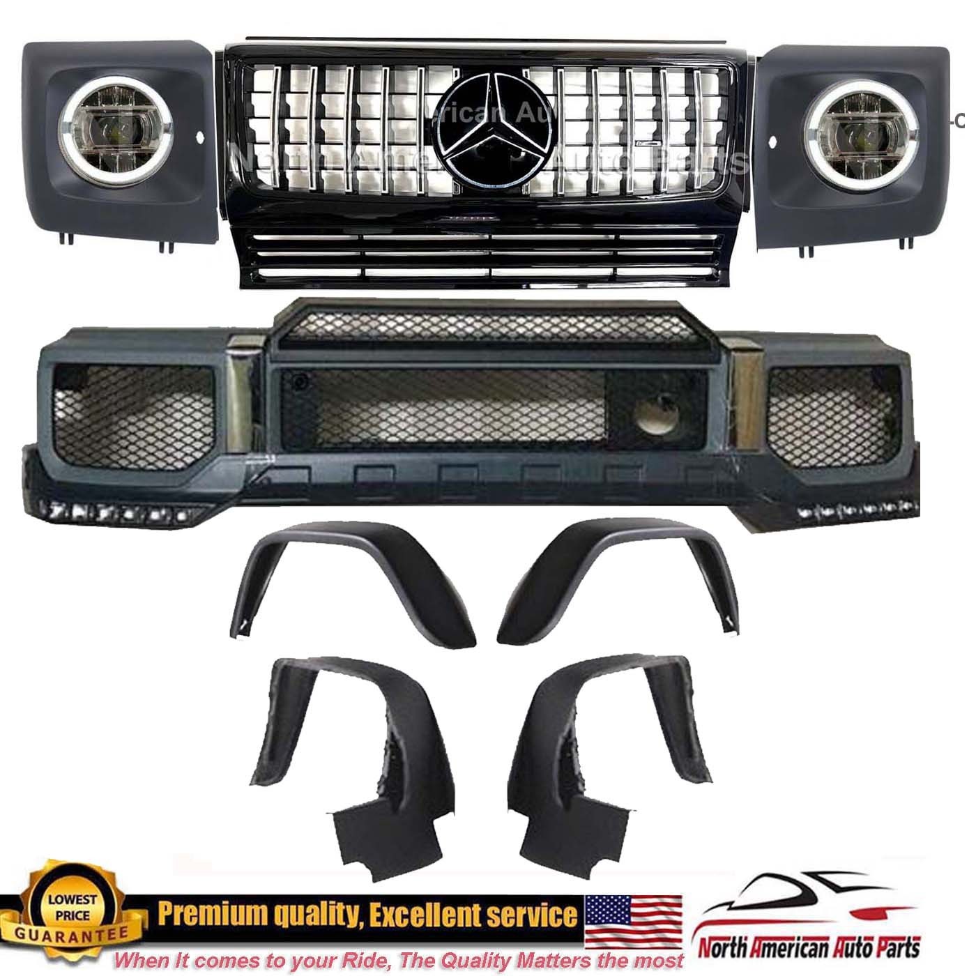G63 Body Kit Conversion 4 Flare Bumper Bezels Grille Headlights 2019 Brabus