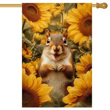 Large Garden Flag 28 x 40 Double Sided   Squirrel House Flag for Outside,