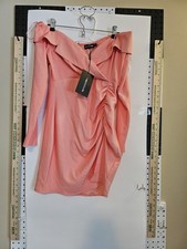 PrettyLittleThing Off-Shoulder Ruched Pink Dress