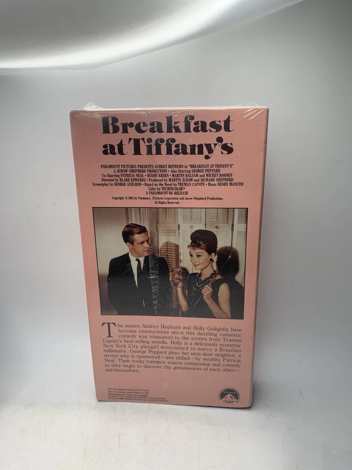 Breakfast at Tiffanys (VHS, 1961, 1988 New Sealed) Paramount Watermarks - Image 3 of 4