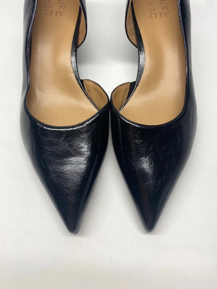 Bomba de tacón Naturalizer para mujer punta gallenta gatito negro brillante talla 11 Foto 4 de 4