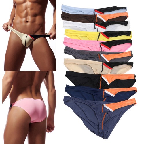 Mini boxer uomo IceSilk slip intimo comodo rigonfiamento marsupio bikini beachwear M-2XL - Foto 1 di 22