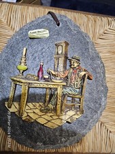 Décoration papy à Table sur plaque de pierre d'ardoise Vintage 