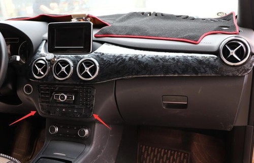 For Benz B-Class 2012-2019 Black Wood Grain Console CD Button Control Frame Trim - Picture 4 of 5