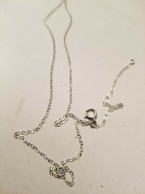 18 ZOLL 1 MM 10 KT MASSIVES WEISSGOLD KABEL HALSKETTE