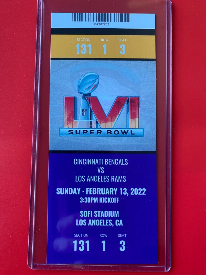 Boleto réplica Super Bowl 56 LVI - CINCINNATI BENGALS vs LA RAMS @ SOFI Stadium Foto 3 de 4