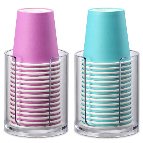 AOZITA Bathroom Cup Dispenser, 2 Pack Mouthwash Cups Holder, Small Disposable Pa