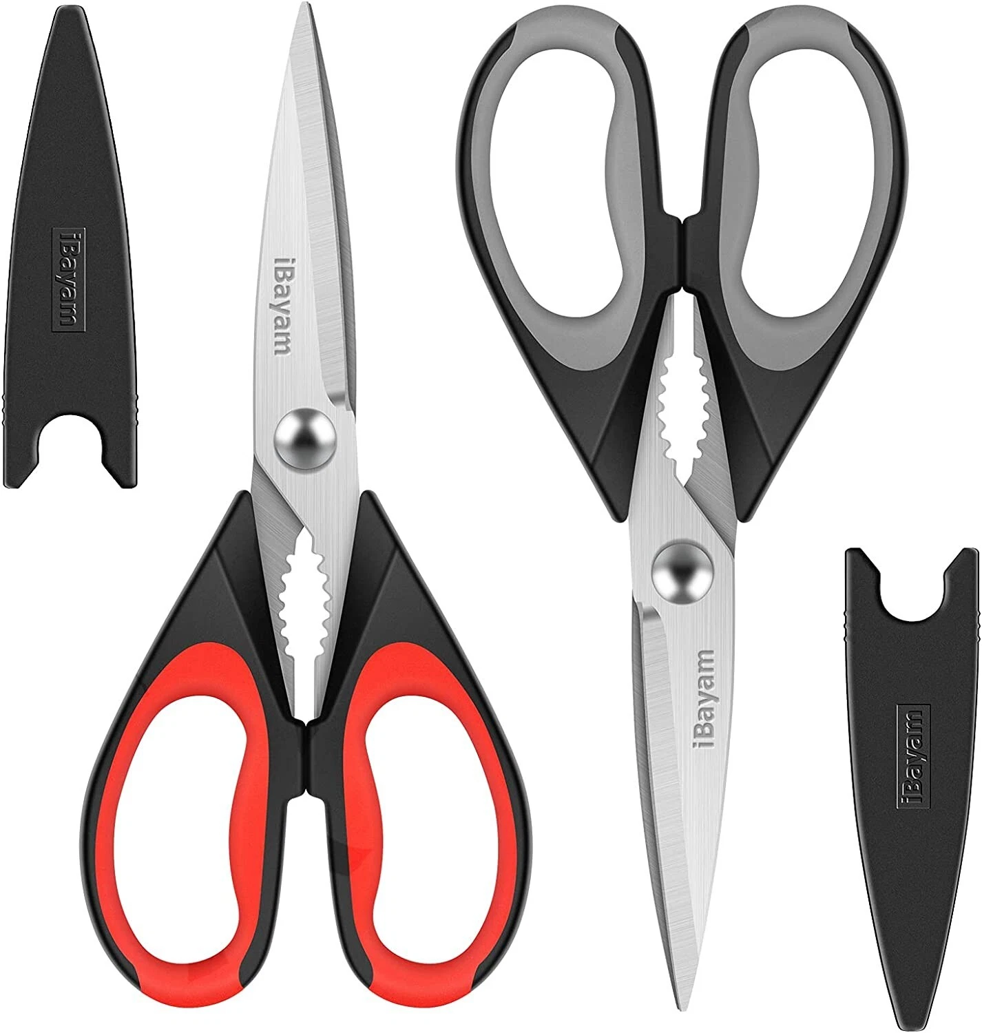 2PCS Stainless Steel Kitchen Scissors Duty Meat Poultry Food Cooking All_Purpose