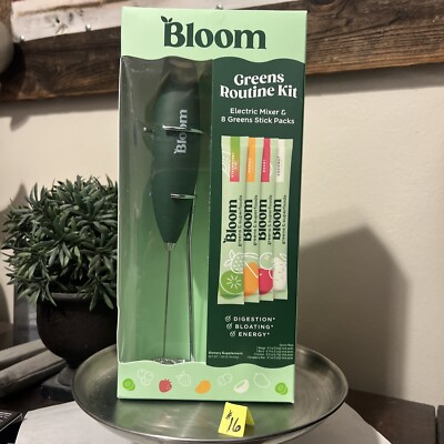 Bloom Nutrition Greens Routine Electric Drink Mixer Packs Bundle Kit
