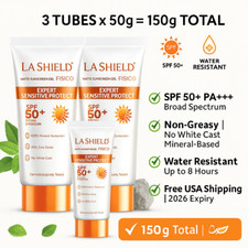 La Shield Fisico SPF 50 Sunscreen 50g x3  Mineral  No White Cast  2026