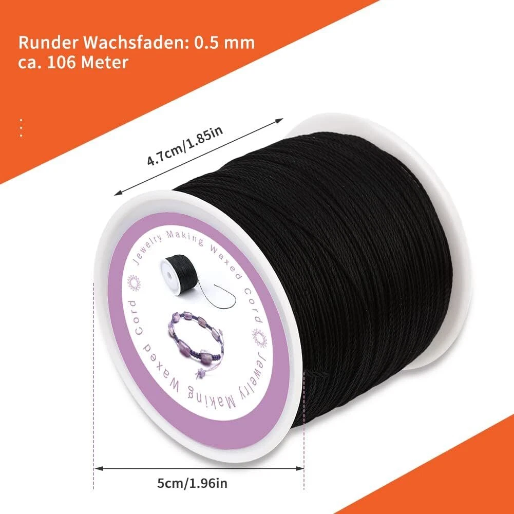 Waxed Thread for Bracelets Making 0.5mm 116Yards Waxed Cord for Baseball Repair