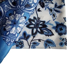 2 PACK Juncture BANDANA HANDKERCHIEF SCARF Western Style BLUE FLORAL 20" x 20"