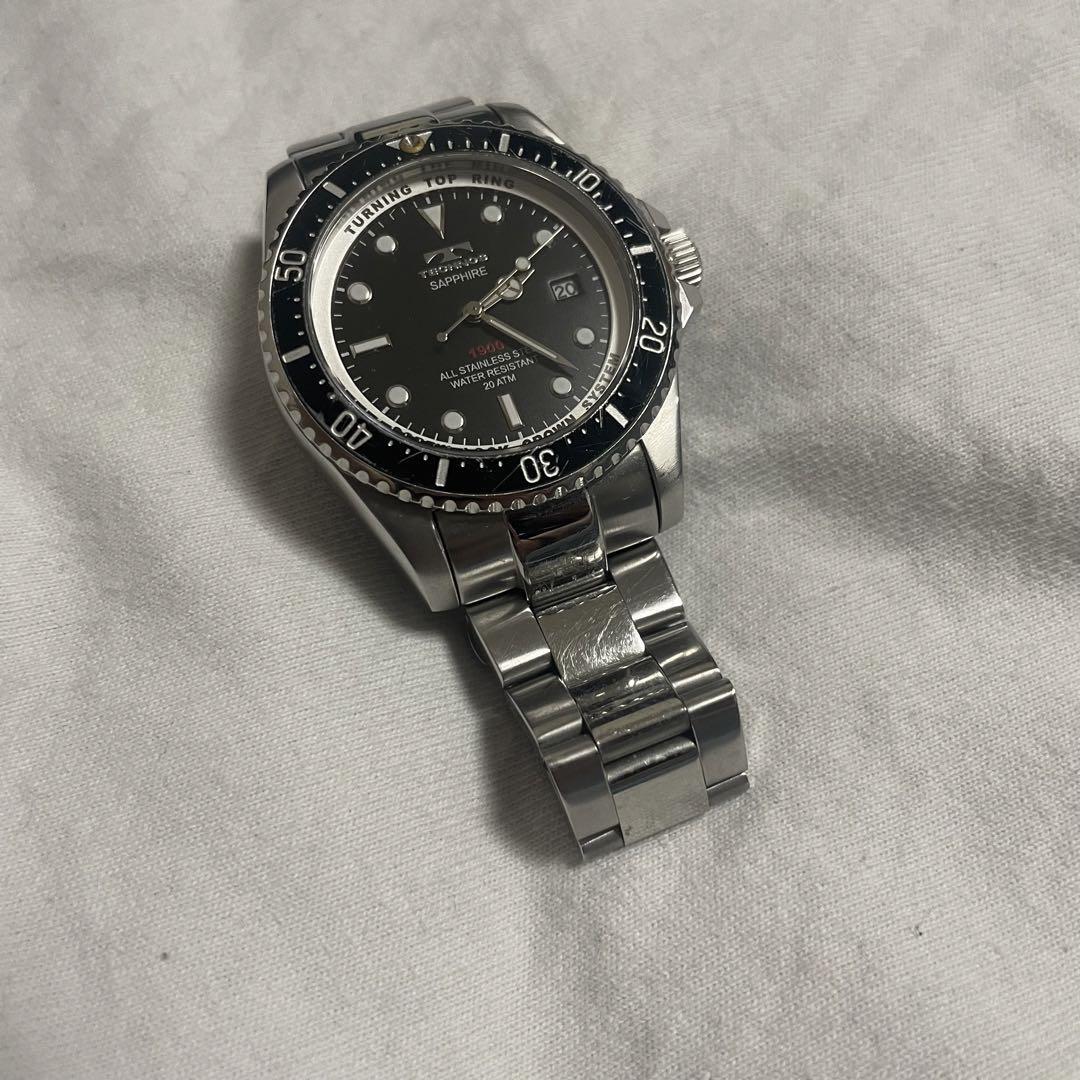 【稼働品レア】TECHNOS 1900 メンズ腕時計　クォーツ　シルバーカラー TECHNOS テクノス 1900 ラウンド メンズ 去る クォーツ 腕時計