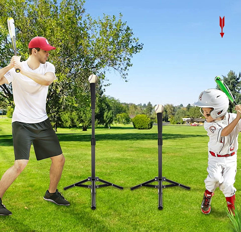 Baseball Batting Tee for Softball Batting Tee Portable Tripod Stand Base Tee - Image 3 of 4