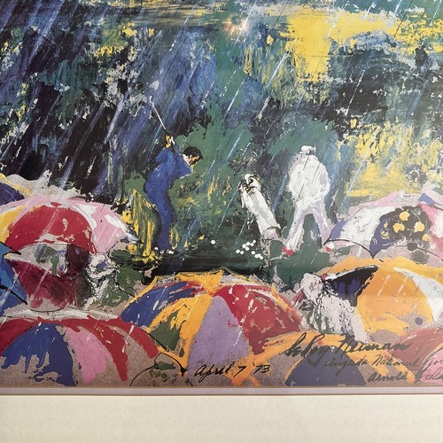 “Arnie In The Rain" By LeRoy Neiman LARGE 29”x 24” - Picture 6 of 11