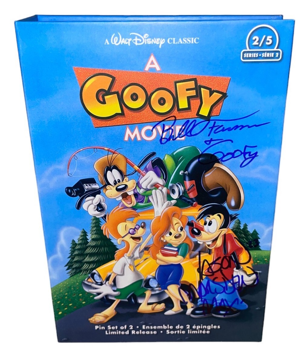 GOOFY   COA保証書付き　ＧＯＯＦＹ　グーフィー 　油彩　ディズニー BILL FARMER & JASON MARSDEN Signed A GOOFY MOVIE Pin Box Autograph