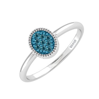 Echter blauer Diamant Ring für Damen 925 Sterling Silber ovale Form Verlobungsring