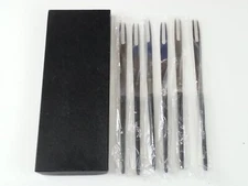 Vintage Fondue Two Pronged Forks Wood Handle Stainless Steel Original Box Japan