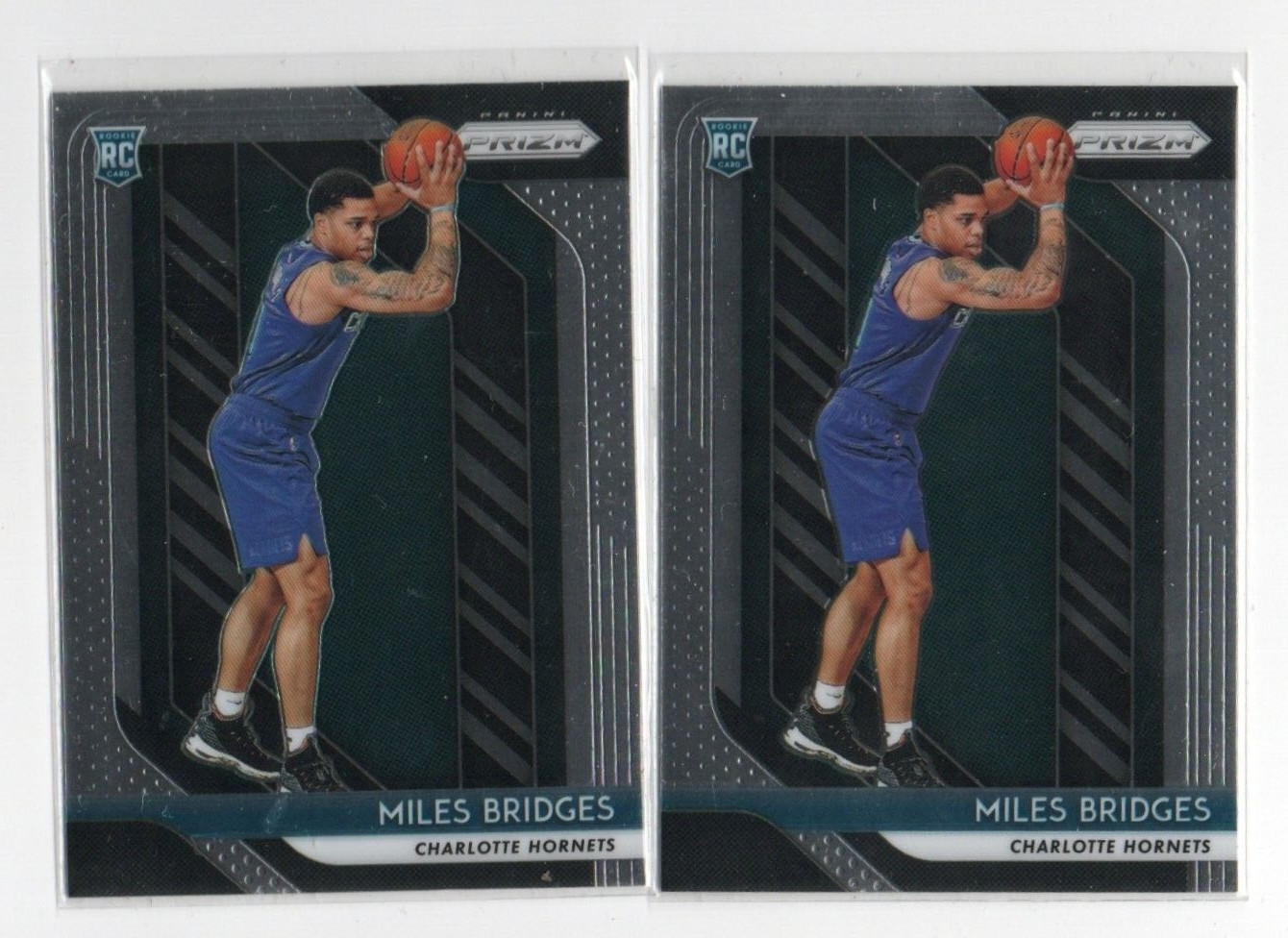 MILES BRIDGES CHARLOTTE HORNETS 2018-19 PANINI PRIZM 2X ROOKIE RC LOT